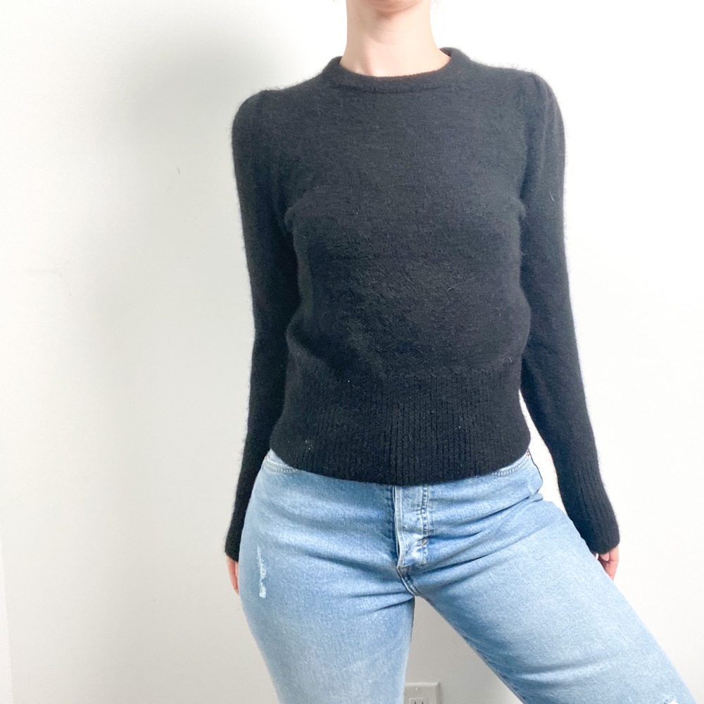 Banana Republic Alpaca Wool Black Crewneck Sweater